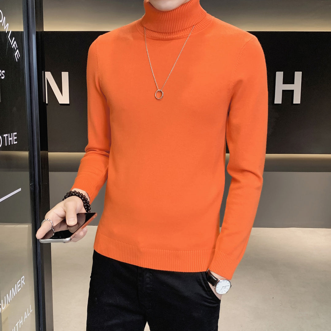 Herren Pullover mit hohem Kragen aus weicher Strickware Drune