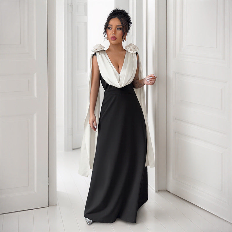 Damen Elegantes Wickelkleid mit floralem Akzent Drune