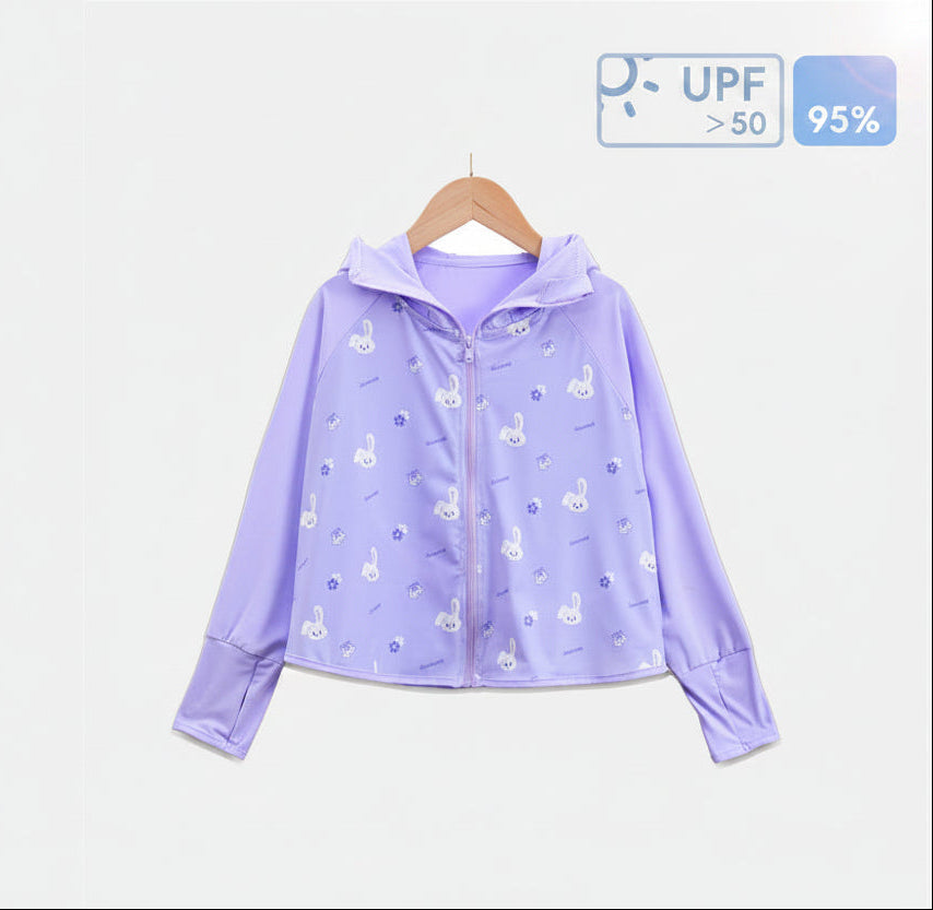 Mädchen Übergangsjacke mit Kapuze und niedlichem Tiermotiv Drune