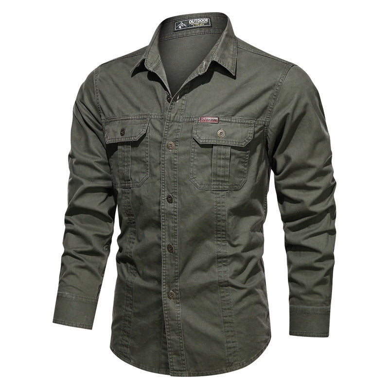 Herren nan Field-Hemdjacke aus Baumwoll-Twill mit verstärkten Nähten und doppelten Brusttaschen Drune