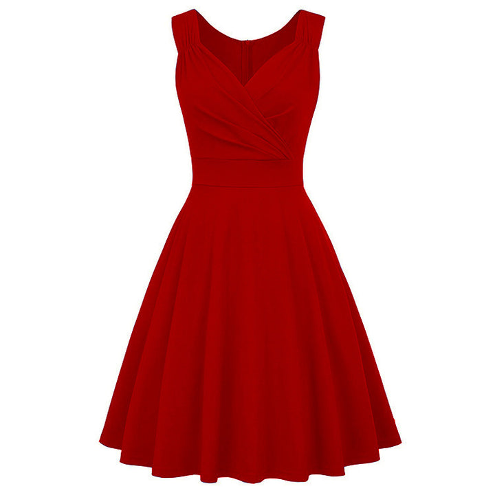 Damen A-Linien Kleid mit elegantem Wickeldesign und taillierter Silhouette Drune