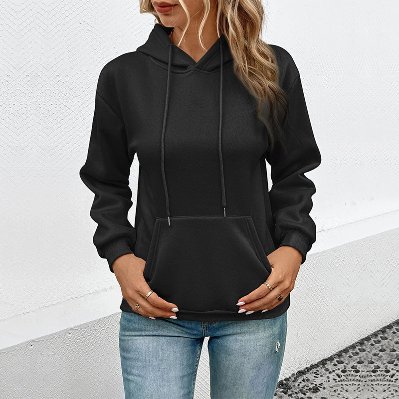 Damen Kapuzenpullover mit Tasche und verstellbarem Kordelzug Drune