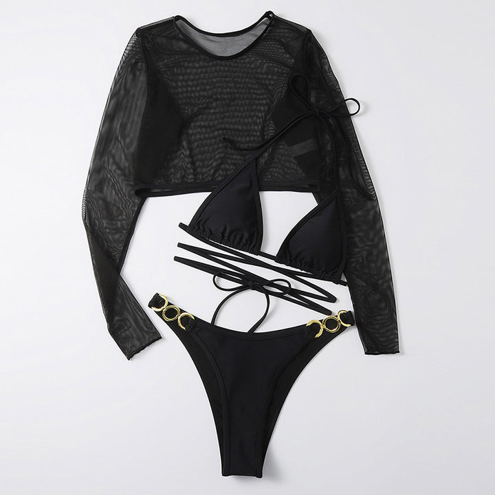 Damen Bikini-Set mit langem Oberteil und verstellbaren Bändern Drune