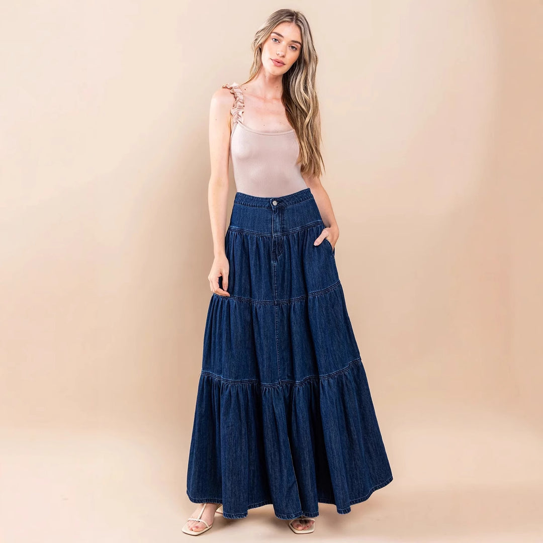 Damen luftiges Jeanskleid Drune