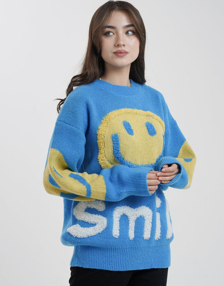 Damen gemütlicher Oversize-Pullover mit lässigem Grafikdesign Drune