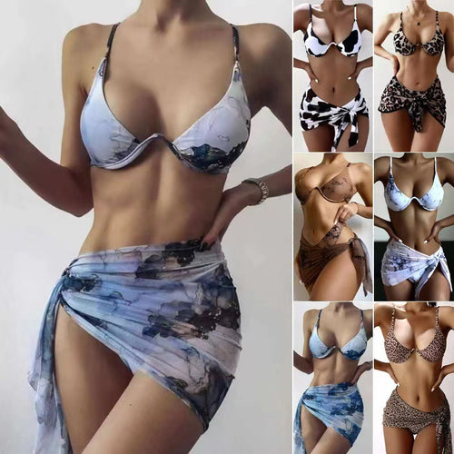 Damen Triangel-Bikini-Set mit elegantem Wickeltuch und qualitativem Material Drune