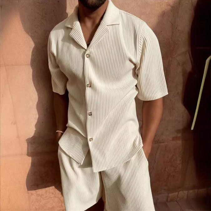 Herren Kurzarm Hemd und Shorts Set Drune