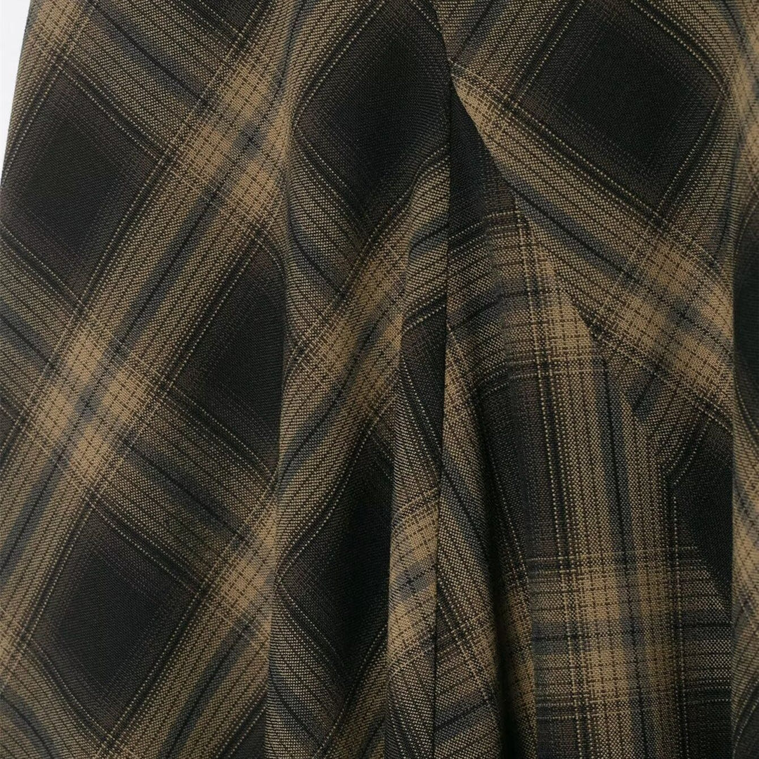 Damen Wickelrock mit eleganter Spitze und modernem Karomuster Drune