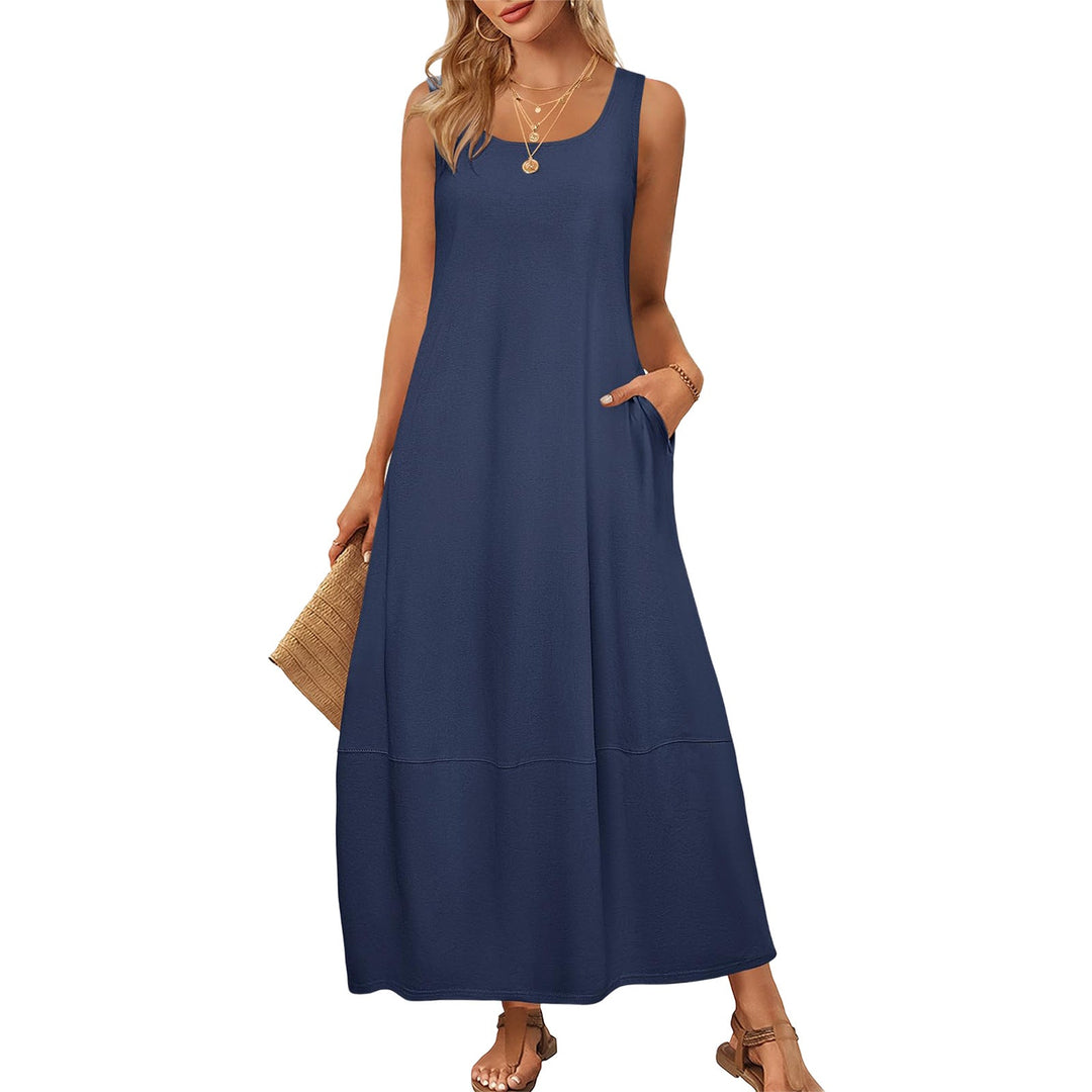Damen Maxikleid im entspannten Schnitt mit praktischen Taschen Drune