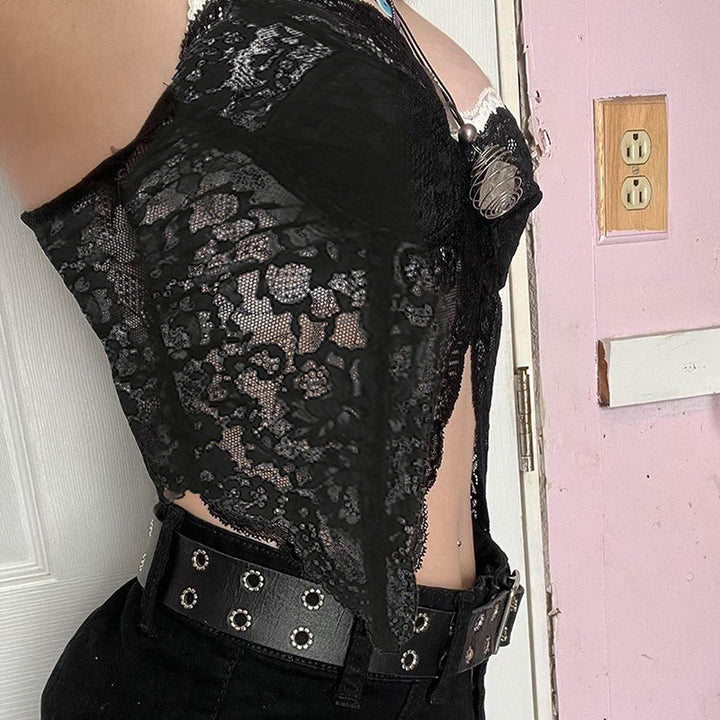 Damen Spitzen-Bustier mit floralem Design und verstellbaren Trägern Drune