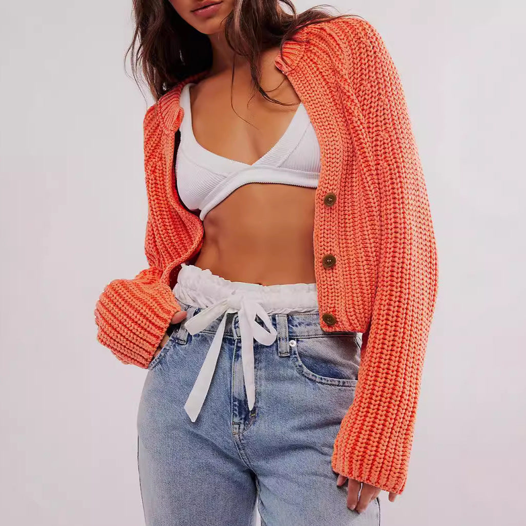 Damen Strickjacke mit femininer Silhouette und lässigem Knopfdesign Drune