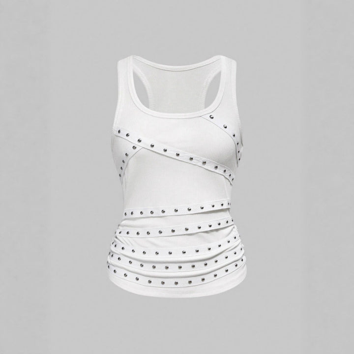Damen Sportliches Top mit stylischen Nieten-Details Drune