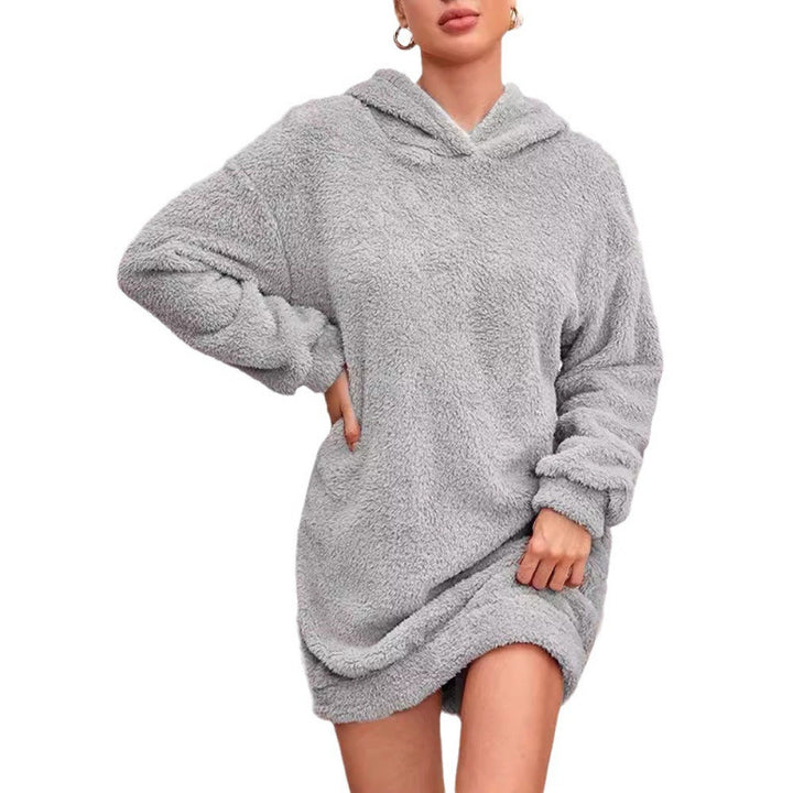 Damen Kuscheliger Oversize-Hoodiekleid aus weichem Fleece Drune