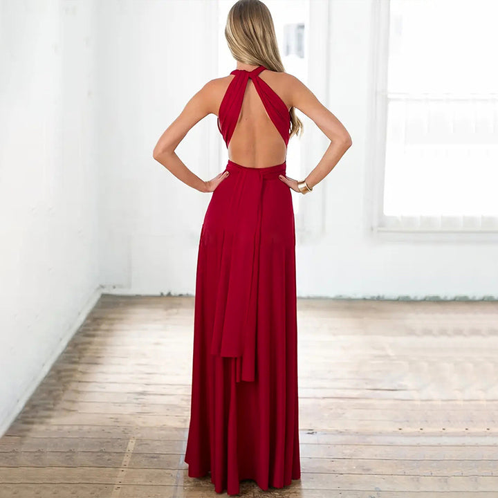 Damen Maxikleid mit elegantem Wickel-Design und figurbetonender Passform Drune