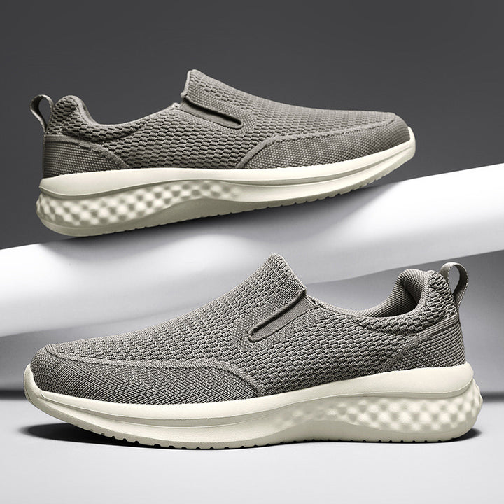 Unisex nan nahtloser Schlupfsneaker mit viskoelastischem Fußbett, flexibler Dämpfungssohle und atmungsaktivem Strickoberteil Drune