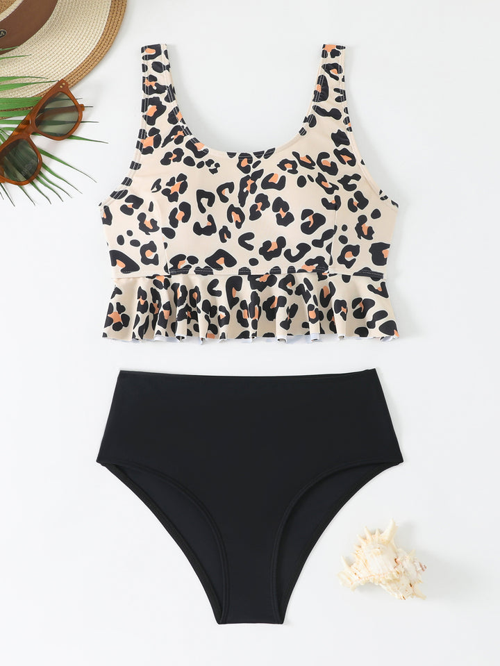 Damen Tankini-Set mit modischem Rüschendesign und hohem Schnitt Drune