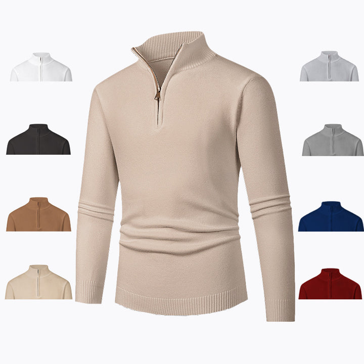 Herren Pullover mit hohem Kragen und Reißverschluss Drune