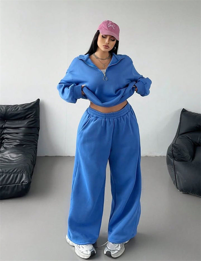 Damen Kuscheliges Fleece-Set mit hohem Kragen Drune