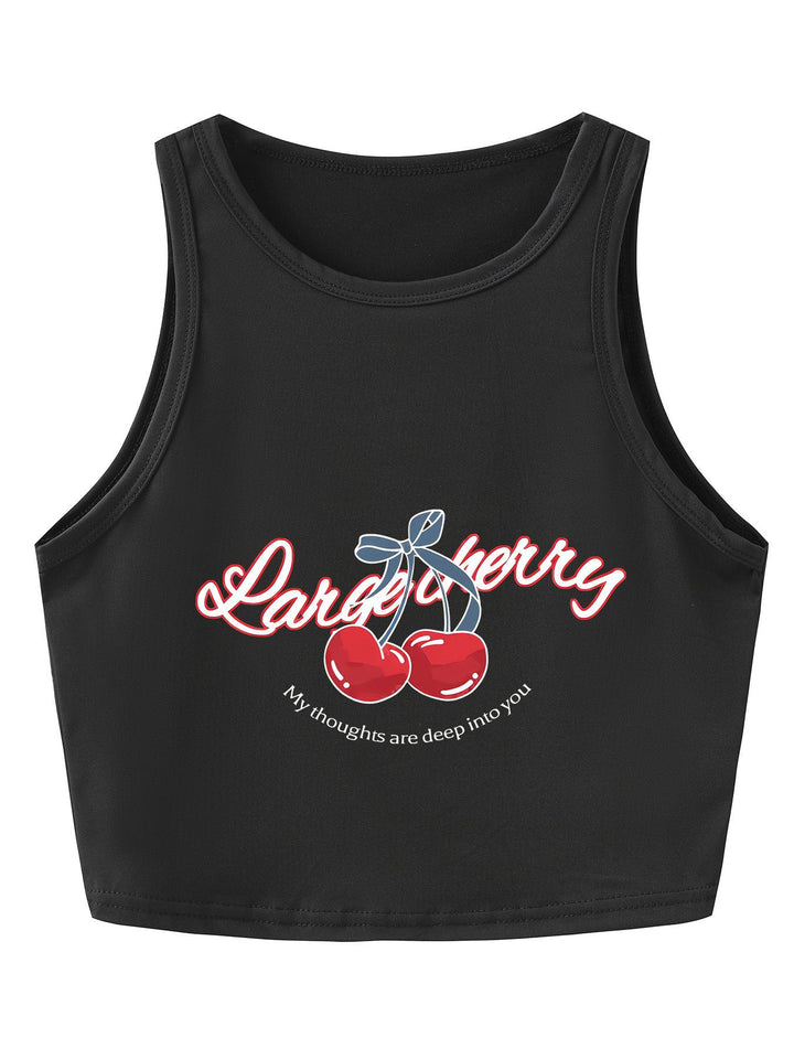 Damen Crop-Top mit auffälligem Schriftzug und körpernahem Schnitt Drune