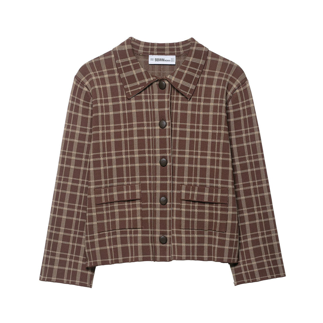 Damen Karierte Kurzjacke Drune