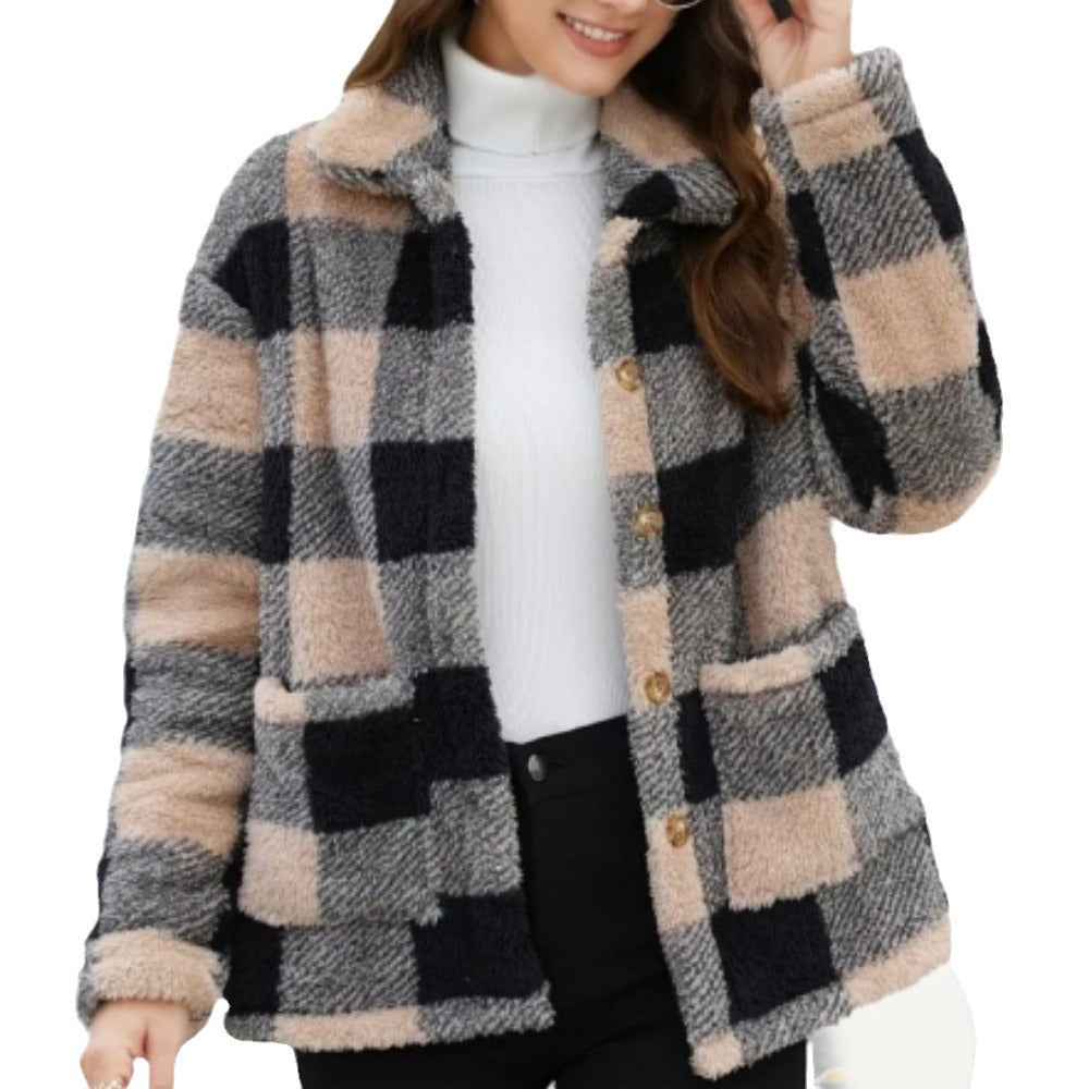 Damen Fleecejacke im Karomuster Drune
