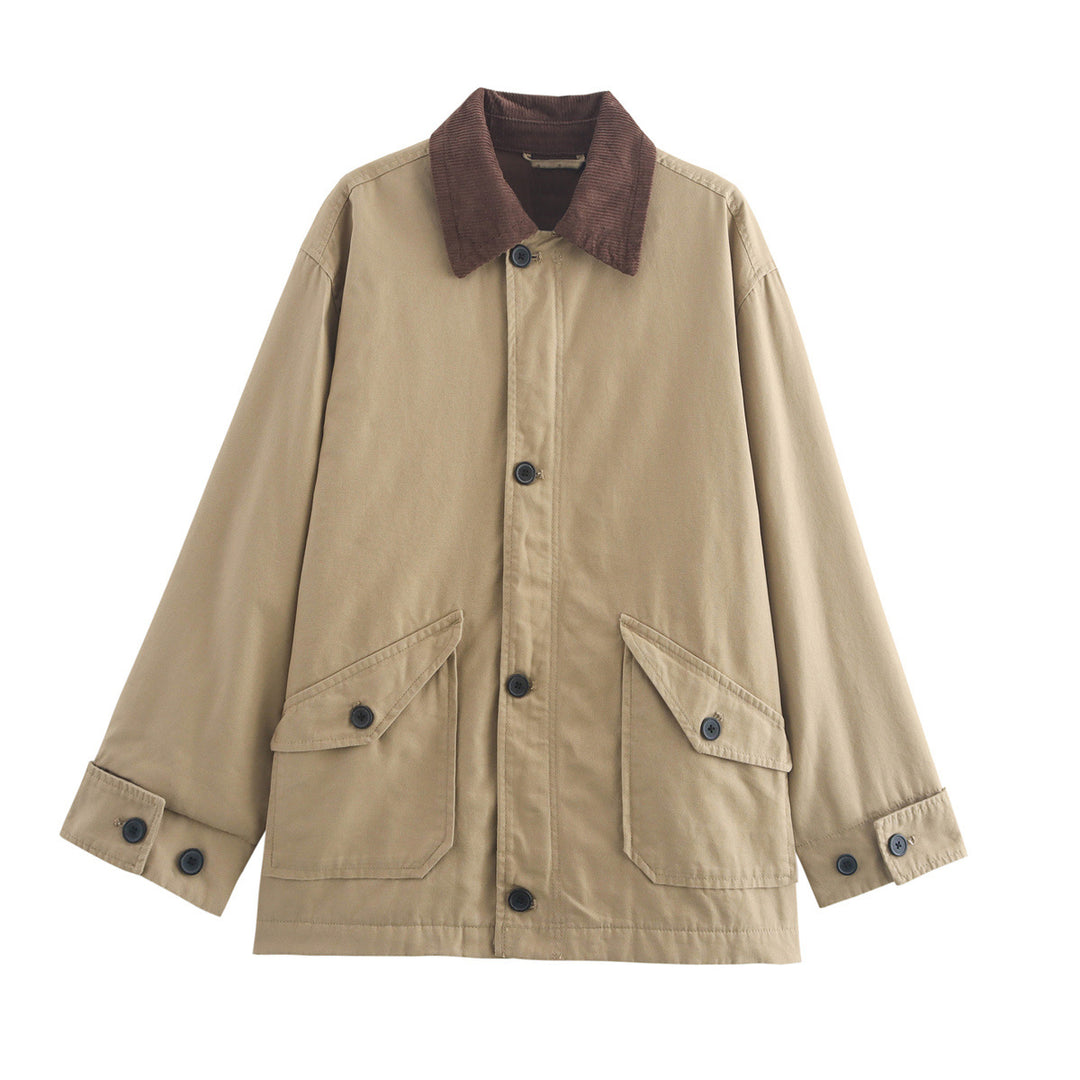 Damen Übergangsjacke mit praktischen Pattentaschen und Cord-Kragen Drune