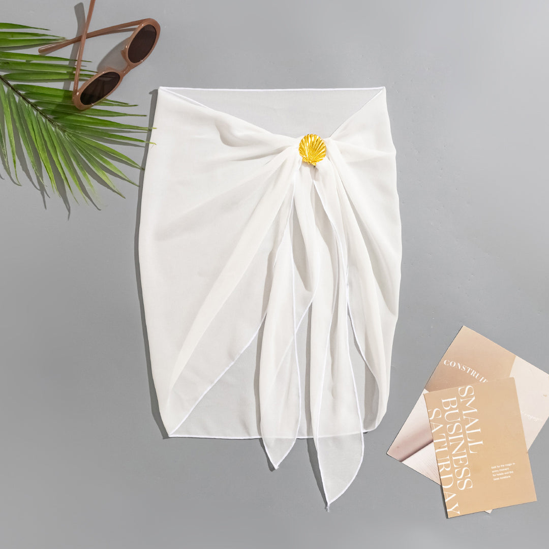 Damen Strandrock mit raffiniertem Knoten und dekorativer Muschelapplikation Drune