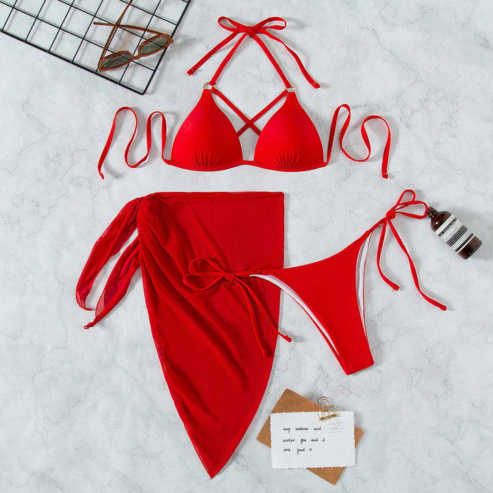 Damen Triangel-Bikini mit Wickelrock Drune