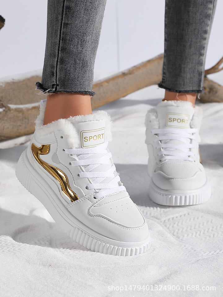 Damen Hochschnitt Sneakers mit warmem Fleecefutter und rutschfester Sohle Drune