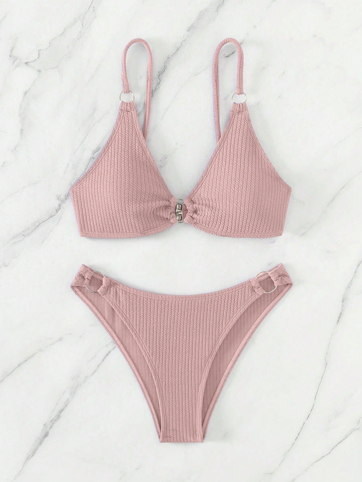Damen Triangel-Bikini mit Ringverzierungen Drune