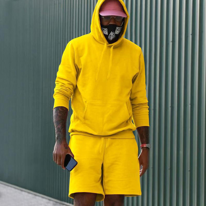 Herren sportliches Hoodie- und Shorts-Set aus hochwertigem Sweatmaterial Drune