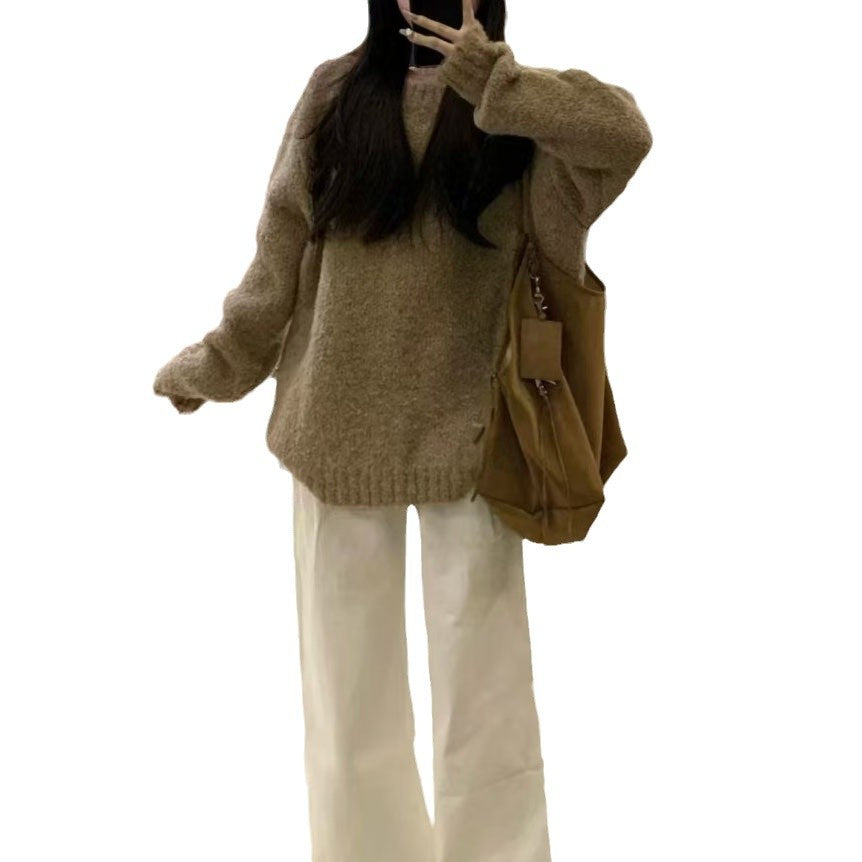 Damen Kuscheliger Oversized Pullover aus weichem Material Drune