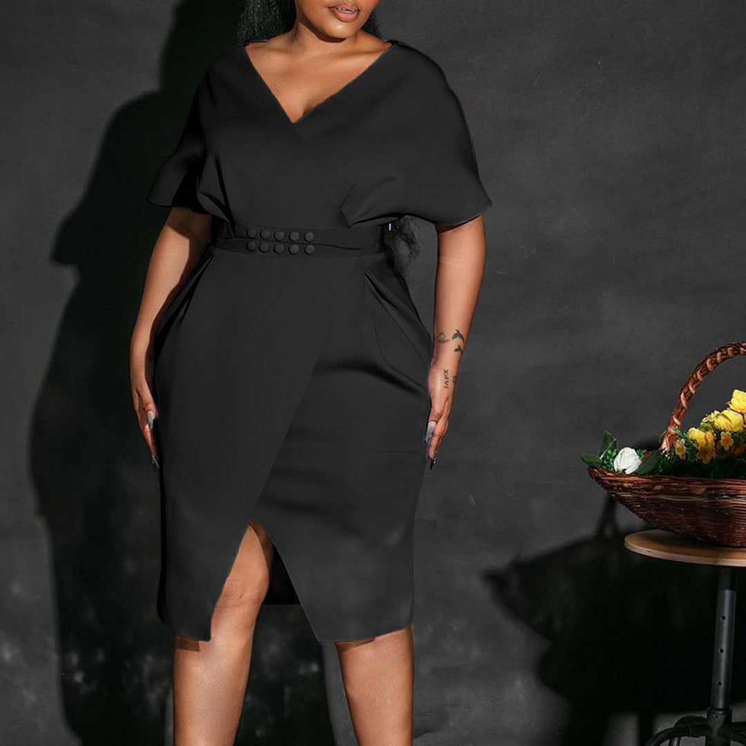 Damen Wickelkleid mit eleganter Taillierung und stylischem Gürtel Drune