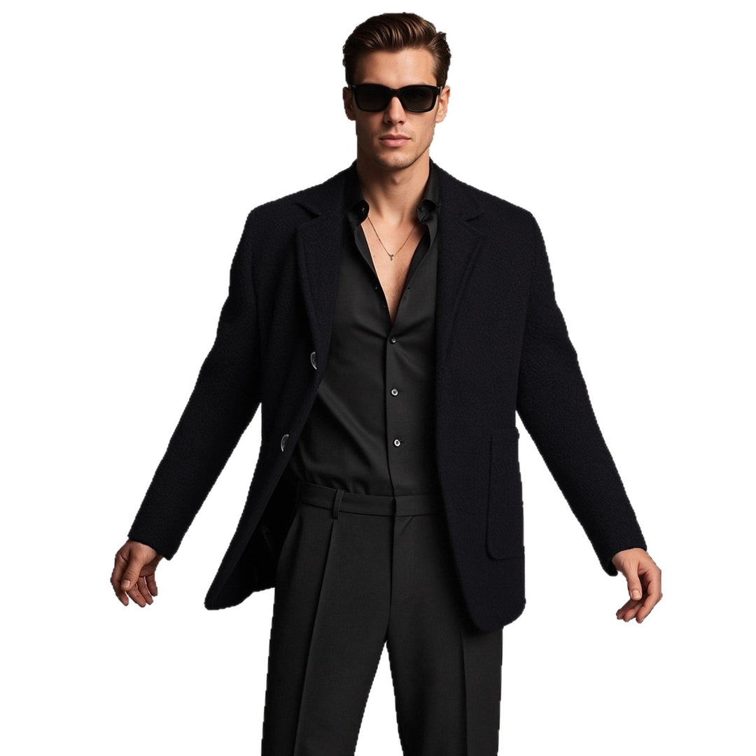 Herren eleganter und strukturierter Freizeitblazer Drune