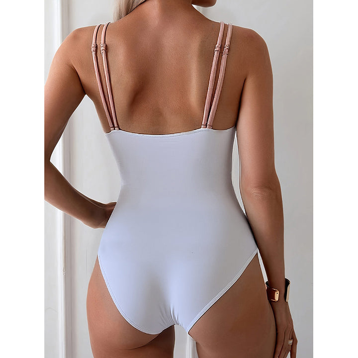 Damen Eleganter Einteiler Badeanzug mit Raffinierten Details Drune