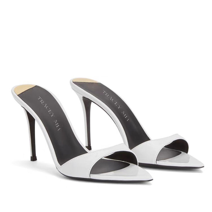 Damen Spitzer Zeh Offene Ferse Stilettos Drune