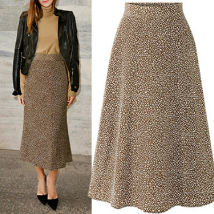 Damen Midirock mit elegantem A-Linien-Schnitt und modischem Punktedesign Drune