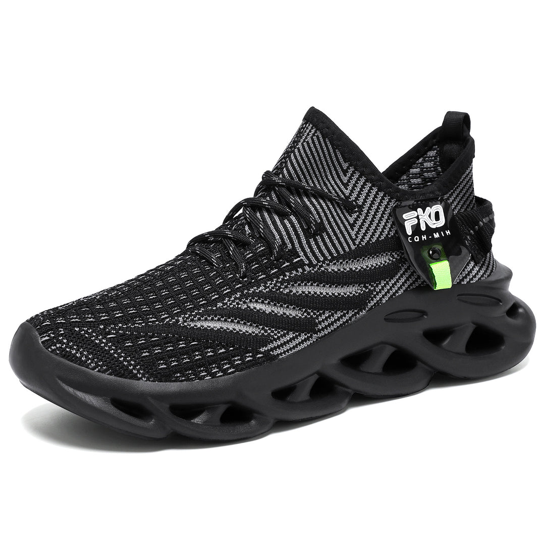 Herren nan leichter Strick-Sneaker mit nahtlosem Sockenschaft, atmungsaktivem Mesh-Obermaterial und innovativer hohlgeformter EVA-Dämpfung Drune