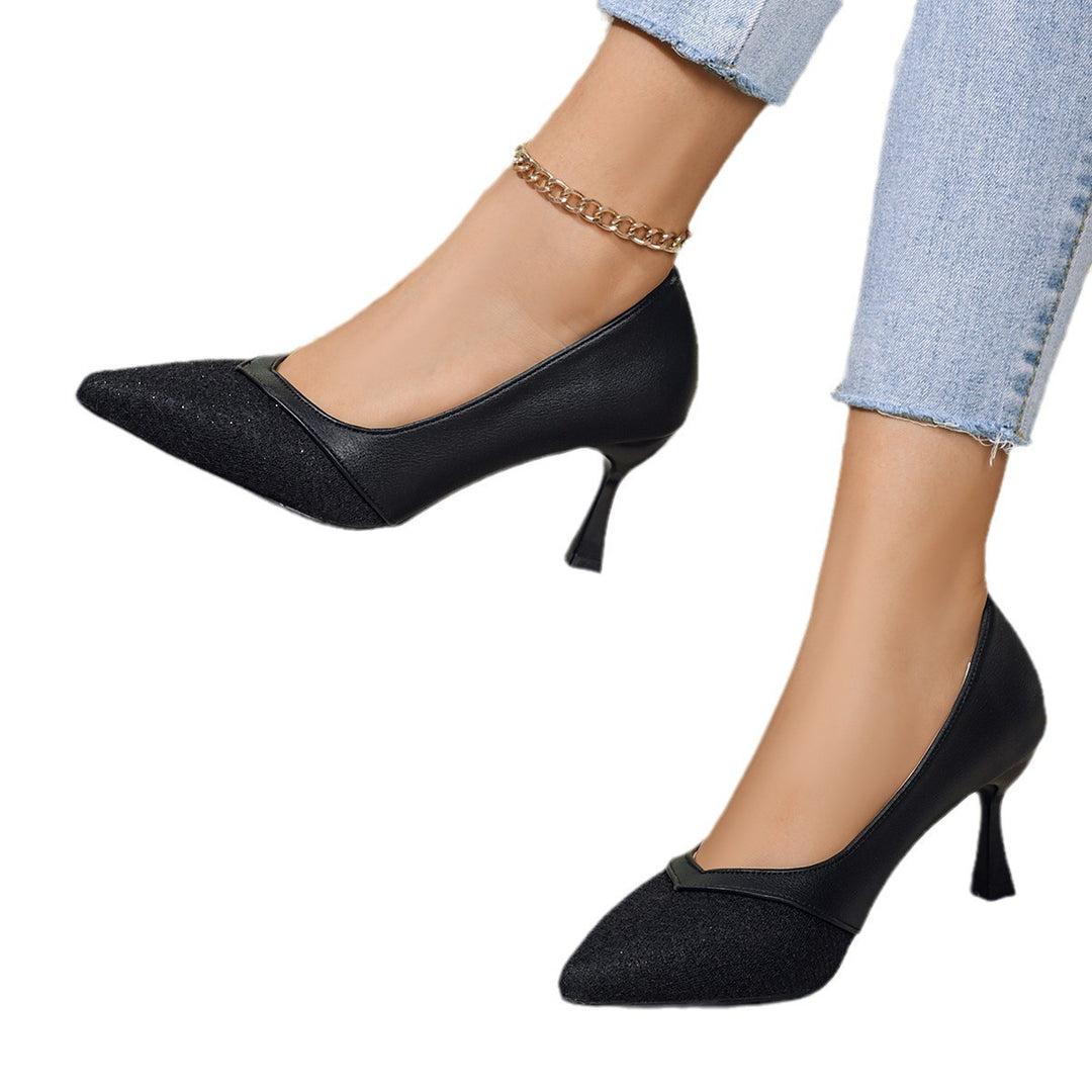 Damen nan spitze Pumps mit strukturierter Vorderkappe, geschwungener Pfennigabsatz und gepolstertem Komfortfußbett Drune