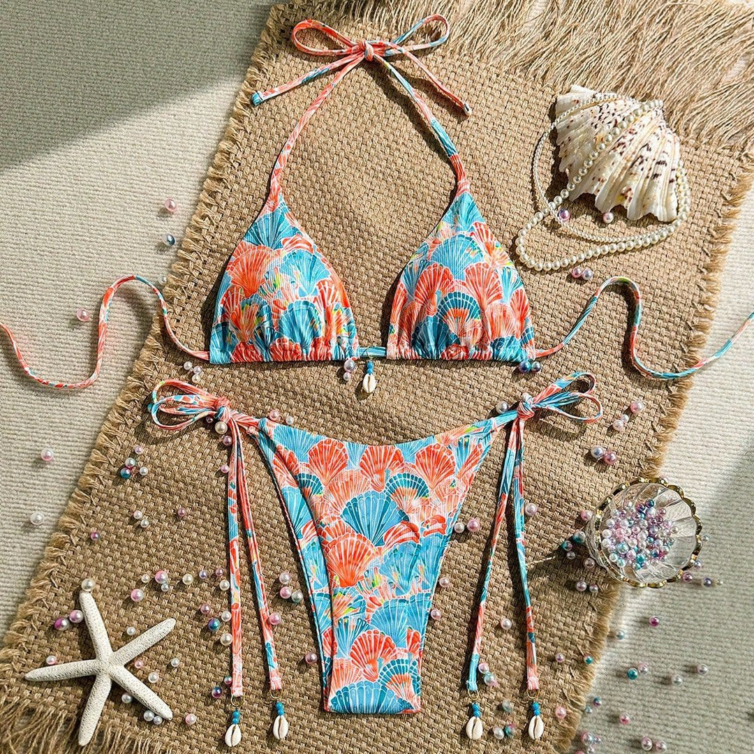 Damen Triangel-Bikini mit Muschel-Details Drune