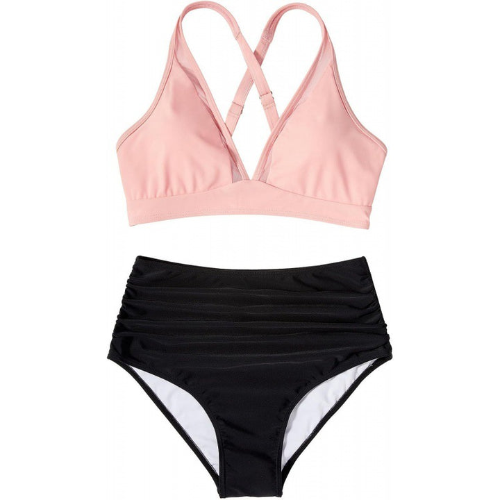 Damen Bikini-Set mit modischem Animalprint und Bicolor-Design Drune