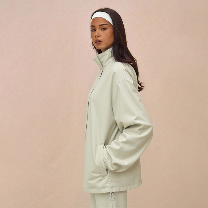 Damen sportliche Funktionsjacke mit elastischen Ärmelbündchen und weiten Hosen Drune