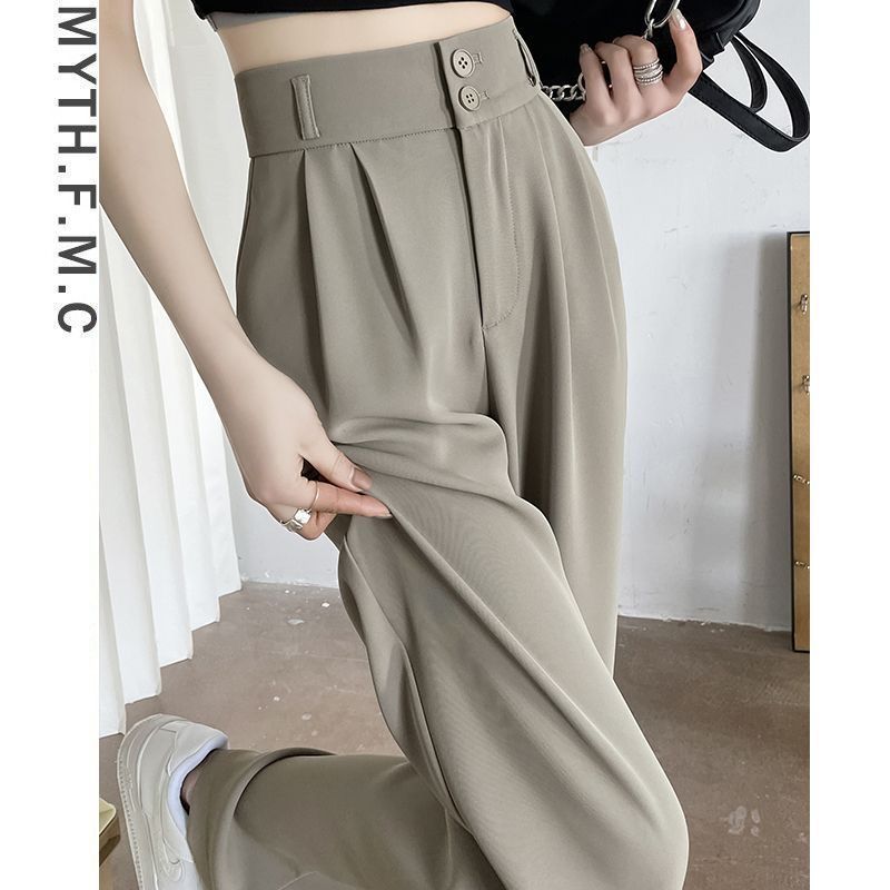 Damen klassische Taillenhose mit elegantem Faltenwurf Drune