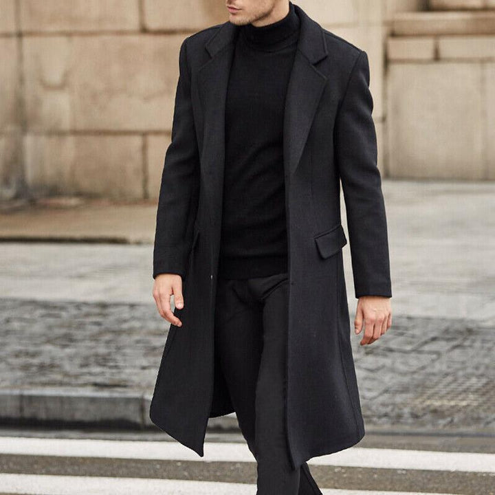 Herren klassischer Wollmantel mit elegantem Schnitt und modernem Revers Drune