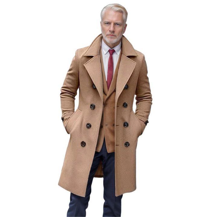 Herren doppelreiher Mantel aus hochwertigem Material Drune