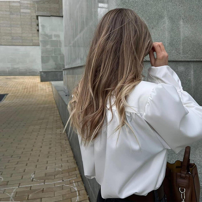 Damen Elegante Bluse mit voluminösen Ärmeln Drune