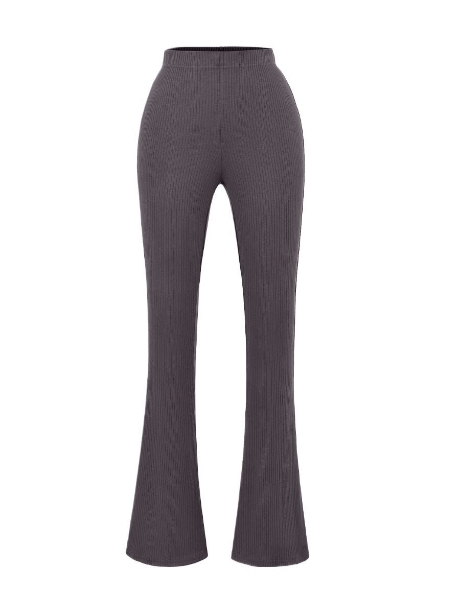 Damen Elegante Flared-Hose aus hochwertigem, elastischem Stretchmaterial mit hohem Bund Drune