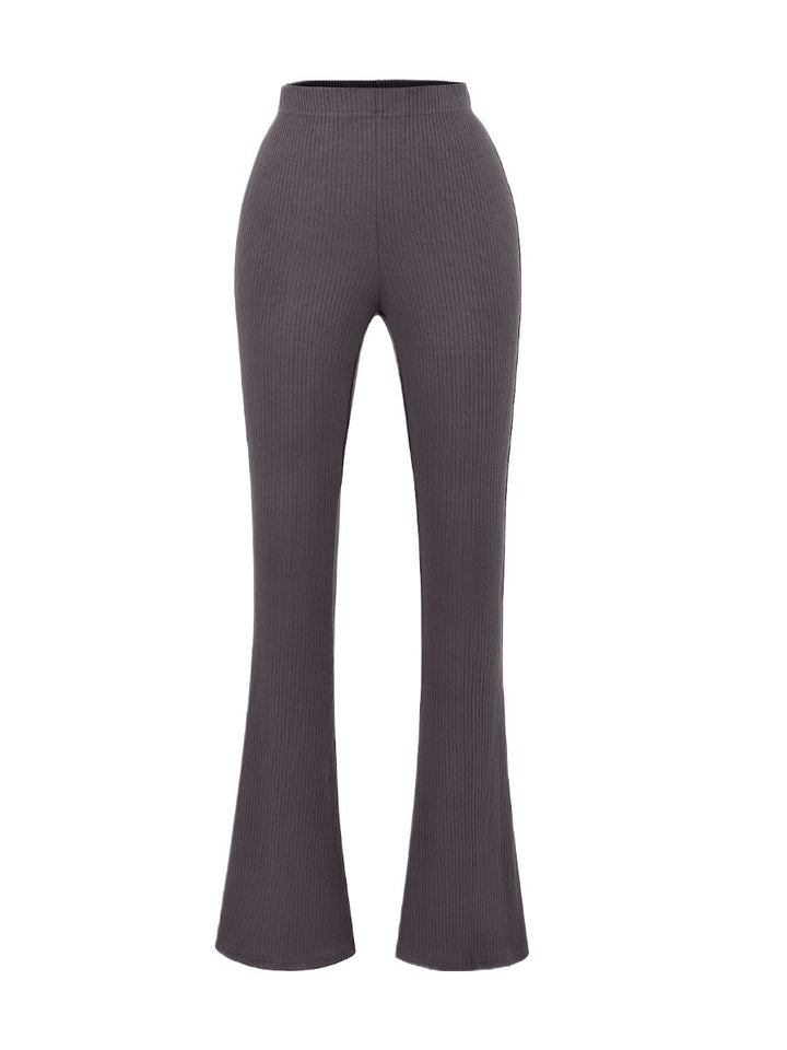 Damen Elegante Flared-Hose aus hochwertigem, elastischem Stretchmaterial mit hohem Bund Drune