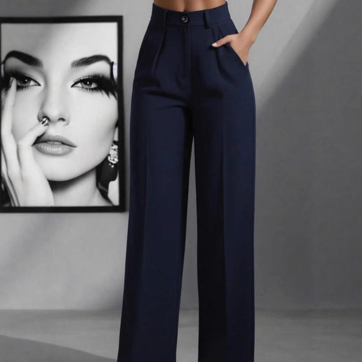 Damen elegante weite Bundfaltenhose Drune