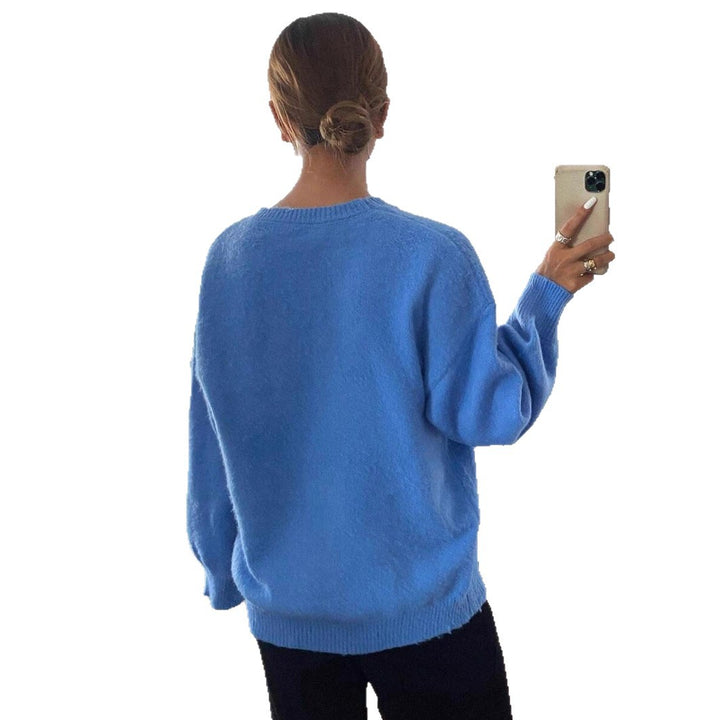 Damen Pullover mit weitem Schnitt aus feinem Strickmaterial Drune